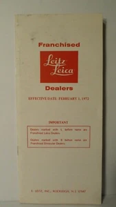 RARE LEICA LEITZ FRANCHISED DEALER DEALERS FEBRUARY 1ST 1972 MANUAL OWNER GUIDE - Picture 1 of 2