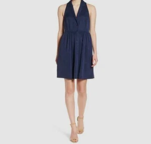 $165 Catherine Malandrino Women's Blue Notch Collar Sleeveless Shirtdress Size 8 - Picture 1 of 2
