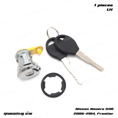Fits Nissan Navara D40 Frontier D22 2000 - '14 Left Door Lock Cylinder Key - Image 1 of 4