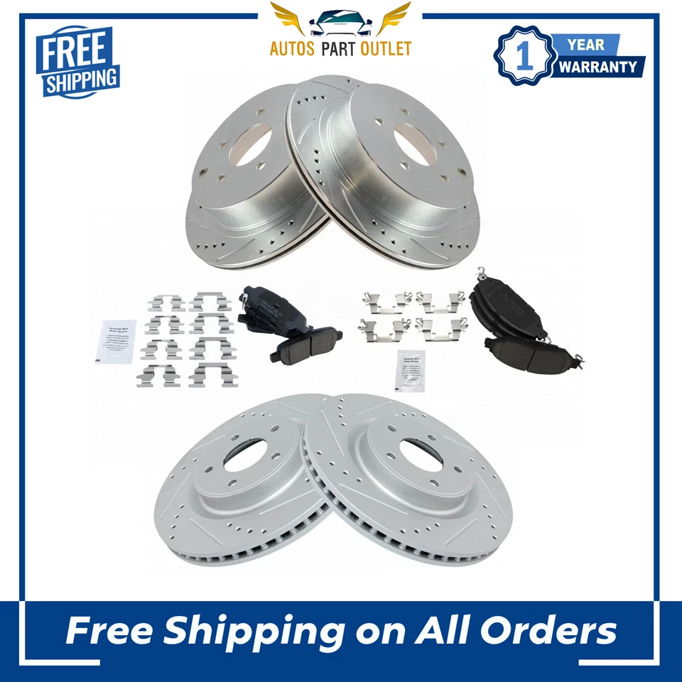 Kit de pastillas de freno delanteras y traseras y rotor para Infiniti QX60 2013-2019, Nissan Murano Foto 1 de 1