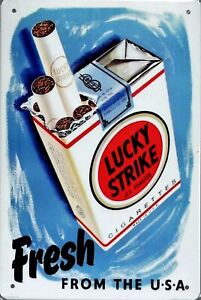 Retro Blechschild Vintage Nostalgie look 20x30cm "Lucky Strike" neu