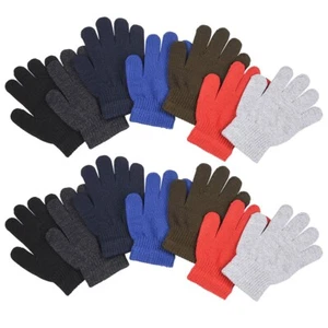6 pares de guantes mágicos cálidos acogedores guantes de invierno para niños elásticos niño niña - Imagen 1 de 8