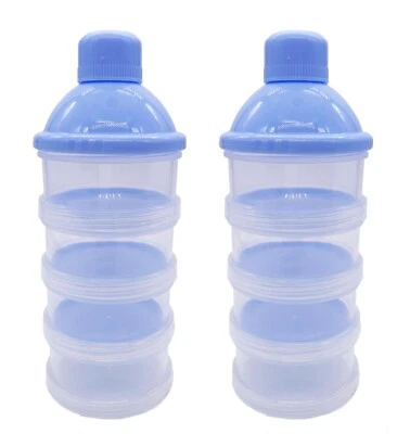 Recipiente de almacenamiento de alimentos infantiles dispensador de leche en polvo fórmula para bebés de 4 capas - 2 piezas Foto 1 de 4