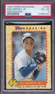 1990 Topps Magazine #TM3 KEN GRIFFEY JR PSA 4 VGEX Sea MARINERS TOUGH! 1/3 8 Hgr