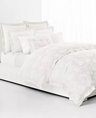 Lauren Ralph Lauren Mya Floral Duvet Cover Jacquard Cotton White $430 Full/Queen - Image 1 of 4