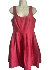 Morgan McFeeters Dress 8 Cotton Linen Red Sleeveless Fit Flare - Picture 1 of 6