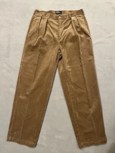 VTG Polo Ralph Lauren Corduroy Pants Cords Made In USA Khaki Mens Size 34x30 - Picture 1 of 13