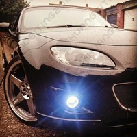 Pair White 6000K Fog Lamps Driving Lights Kit for 2009-2012 Mazda Miata MX-5