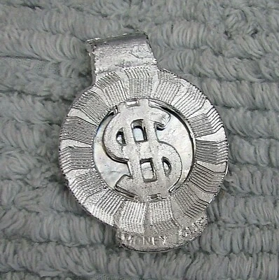 Vintage 1950's Silver Plastic Old 2" Toy Play Money Clip $ Sign FREE S/H - Image 1 of 2