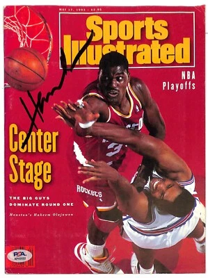 Hakeem Olajuwon Signed 1993 Sports Illustrated Newstand No Label Rockets PSA/DNA - Image 1 of 2