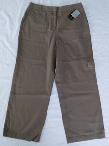 Cropped Capri Cargo Brown Pants Statements Womens Size 8 New - Picture 1 of 9