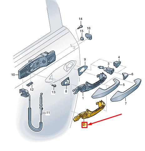 Satz Türgriffe mit Kessy Audi RS3 8Y 8Y0959121 / 8Y0959122