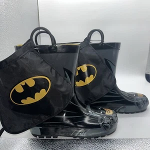 Western Chief Boys Waterproof Lined Rubber Rain Boots Batman Sz 13 - Picture 1 of 10