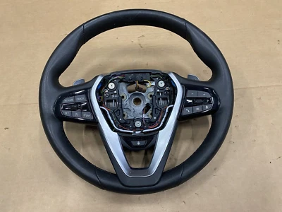 2017-2023 BMW 530I G30 STEERING WHEEL LEATHER W/PEDDLE SWITCH BUTTONS OEM - Image 1 of 4
