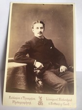 GAY int VERY HANDSOME MOUSTACHE MAN dated 1880 CABINET CARD Photo