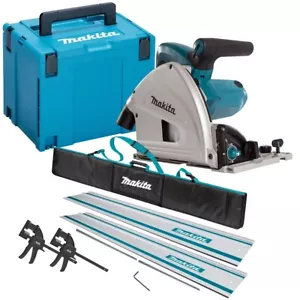 Makita SP6000J1 110V 165mm Plunge Saw with 2 x Rails, Connector Bar, Clamp & Bag - Picture 1 of 6