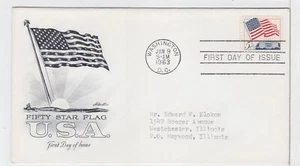 TurtlesTradingPost- Flag over Whitehouse- 1963- #1208 FDC Artmaster Cachet - Picture 1 of 1