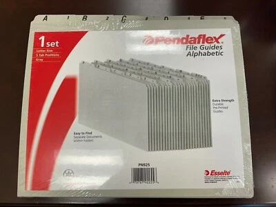 Pendaflex PN925 25-Pc. Alphabetized File Guides-Letter-Gray-Open Pack - READ - Image 1 of 4