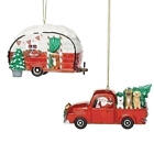 Truck & Camper w/Dogs Whimsical Ornament