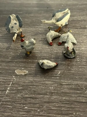 Animales de granja de plomo británicos de colección pollos aves gallina 5 + 2 otros ver fotos Foto 1 de 4