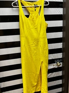 Women "Jay Godfrey" yellow ,sleeveless, midi sheath. Size 10 ( Small Flaw ) - Picture 1 of 2