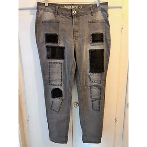 Indigo Thread Co Gray Denim Jeans, Patches, Size 12, Ankle Jeans - Picture 1 of 11
