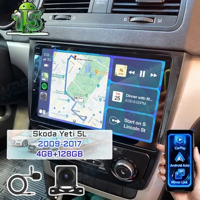 4+128GB Android 15 DSP Autoradio Carplay GPS FM Für Skoda Yeti 5L 2009-2017 +KAM - Bild 1 von 4