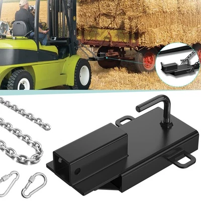 Adaptador de remolque de 2" pulgadas con cadena accesorio de enganche de remolque de carretilla elevadora individual negro Foto 1 de 4