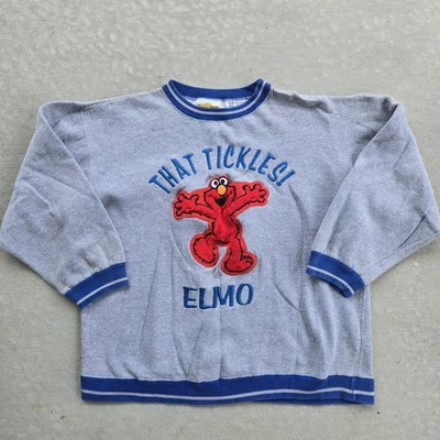 VINTAGE 90s Tickle Me Elmo Sesame Street Ringer Crewneck Sweatshirt Size XL - Image 1 of 4