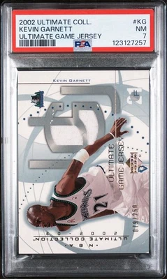 2002 Kevin Garnett Ultimate Collection Game Jersey PSA 7 NM 79/250 POP 3 - Image 1 of 3