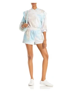 AQUA Womens White Gathered Pullover Tie Dye Long Sleeve Hoodie Top S - Picture 1 of 5