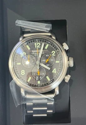 Reloj Shinola Runwell Cronógrafo Viento Oeste 42mm Esfera Negra S0120307782 Foto 1 de 2