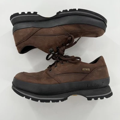 LL Bean Trekker Zapatos Mujer Talla 8 Marrón Gore-Tex Senderismo Vibram Cuero Foto 1 de 4
