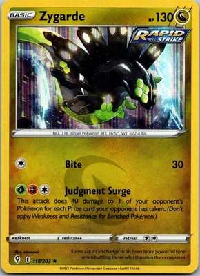 Zygarde 118/203 SWSH07: Evolving Skies Holo Rare  NM - Image 1 of 2