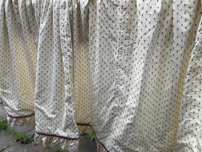 Vtg Laura Ashley Fabric Festoon Blind Ditsy Scottish Thistle 1980 W88” D43” (A3 - image 1 of 4