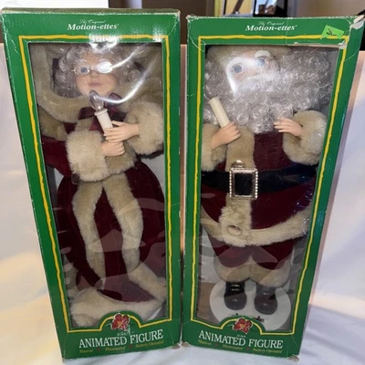 Telco Motionettes 1996 18" Santa & Mrs Claus musical e iluminado de colección Foto 1 de 4
