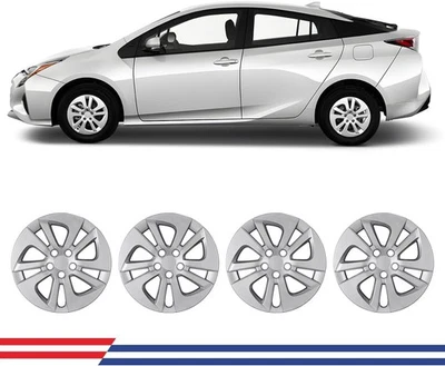4x 15" Wheel Covers Hub Caps For 2017-2022 Toyota Prius Prime R15 Tire Silver - Image 1 of 4