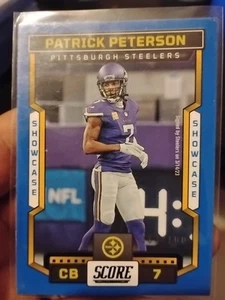 2023 Score Football - BLUE Showcase /100 Patrick Peterson #117 Steelers - Picture 1 of 3