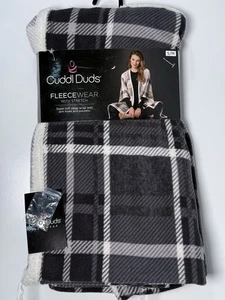 Cuddl Duds Fleecewear Cardigan Wrap Charcoal Plaid Pockets Multifunctional S/M - Picture 1 of 9
