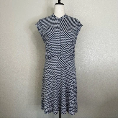 Nuevo sin etiquetas Vestido Camisa Boden Easy Jersey Estampado Geométrico Mangas Gorra, Talla 10R Foto 1 de 4