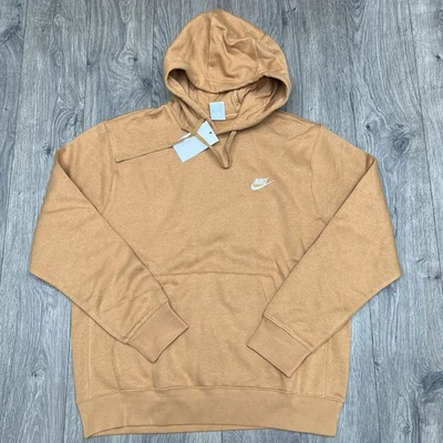 Sudadera con Capucha Nike Talla Grande Para Hombre Lino Marrón Blanco NSW Club Pullover $65 Foto 1 de 4