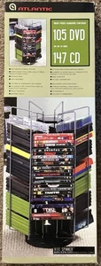 Atlantic Wire Spinner Rack Steel Wood 2005 NEW SEALED Holds 105 DVD or 147 CD - Picture 1 of 6