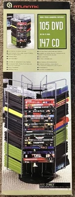 Atlantic Wire Spinner Rack Steel Wood 2005 NEW SEALED Holds 105 DVD or 147 CD - Image 1 of 4