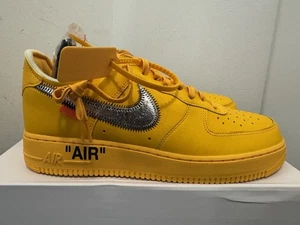 Size 10.5 Nike Air Force 1 Low OFF-WHITE ICA Lemonade University Gold DD1876-700 - Picture 1 of 8
