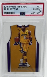 Kobe Bryant 2018 Panini Threads #171 PSA 10 GEM MINT Lakers Yellow Jersey - Bild 1 von 2
