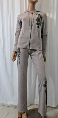 NOVO COM ETIQUETAS VERTIGO PARIS MÉDIO Mauve Rose (TAUPE) MOLETOM COM CAPUZ JAQUETA BUSTO 38NOVO - Imagem 1 de 4