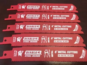 5 Diablo 6" Steel Bi-Metal Blades DS0614BF5 FITS ALL DEWALT 20V SAWZALLS - Picture 1 of 2