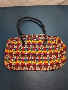 Vintage 90s Disney Mickey Mouse All Over Print Large Duffle Bag Carry On (Ai) - Picture 1 of 14