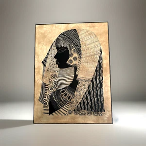 Heidi Lange East African Large Ori .Batik  Art  Framed " Malindi Girl - Picture 1 of 4