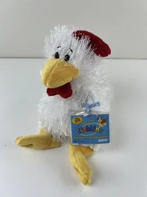 Ganz Webkinz White Chicken Plush  9" Stuffed Animal Code Tag Attached Gift Toy - Image 1 of 4